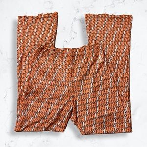 Inamorata Beachwood Mesh Bathing Suit Cover Up Flare Pants Orange and Brown Sz